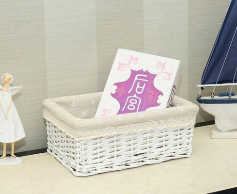 Hand Woven Decoration Organizer Rattan Willow Wicker Cutlery Fruit Storage Tray Home Decoractions Win Boxes basket