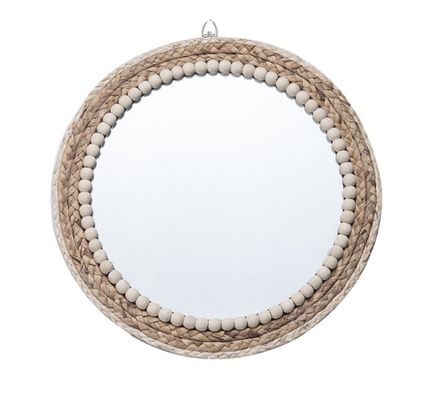 Design Natural Bathroom Large Wall Decorative Woven Custom Framed Wooden Rattan Wicker Willow Mirror