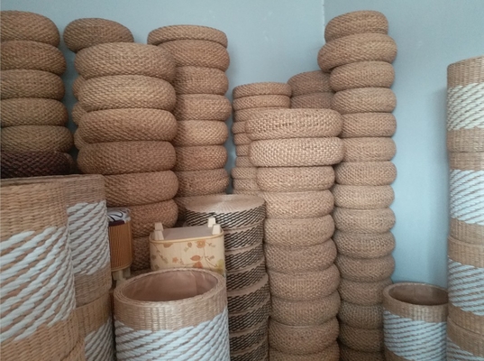 Natural Straw Household Storage Stool Grass Bamboo Woven Ottoman Box Eco-Friendly Hand-Woven Grass Rattan Stools