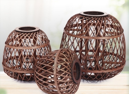 Hot Sale Led Lantern Indoor And Outdoor Decoration Natural Handmade Rattan Weave Candle Holder